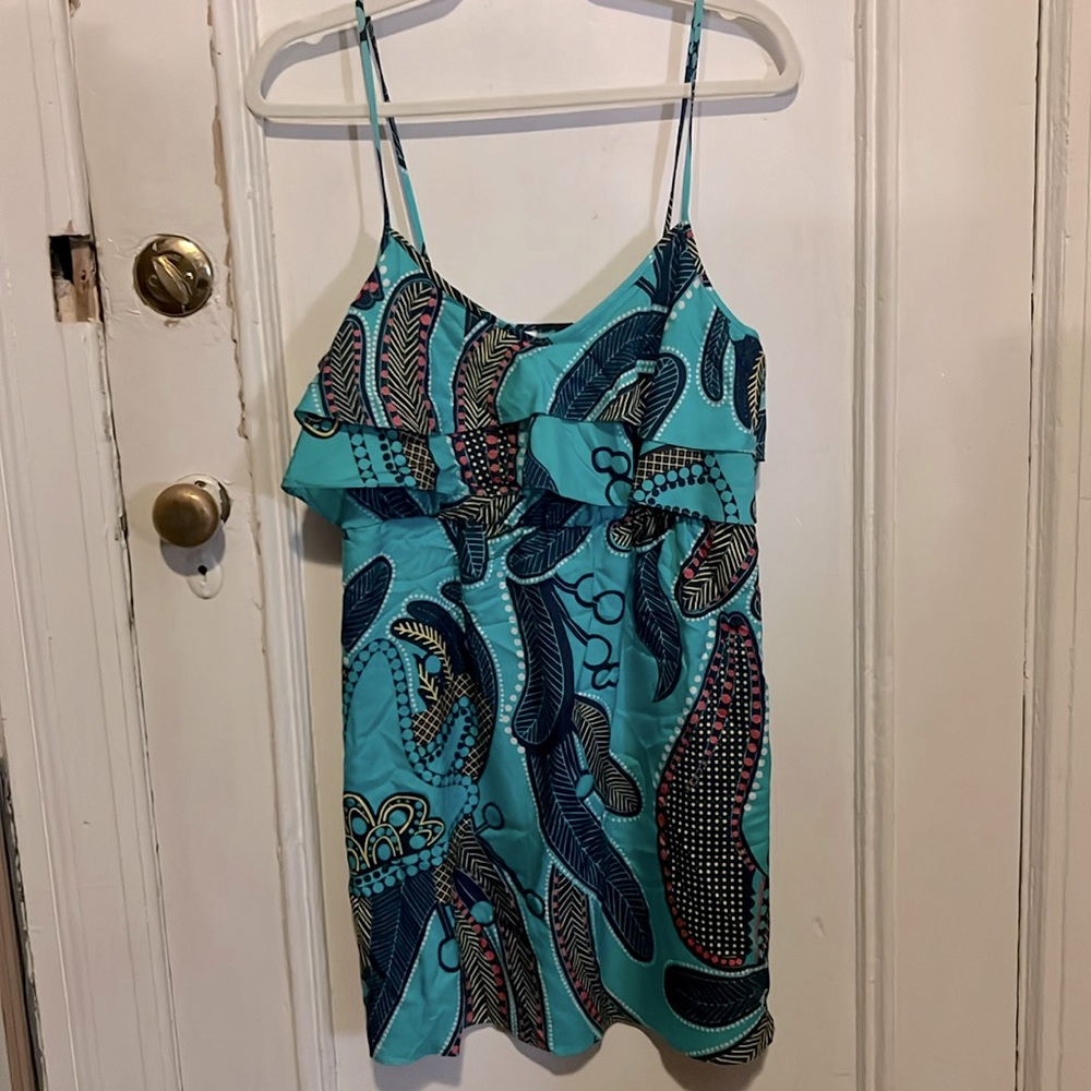 Y2K mini dress vintage paisley print boho chic sundress anthro